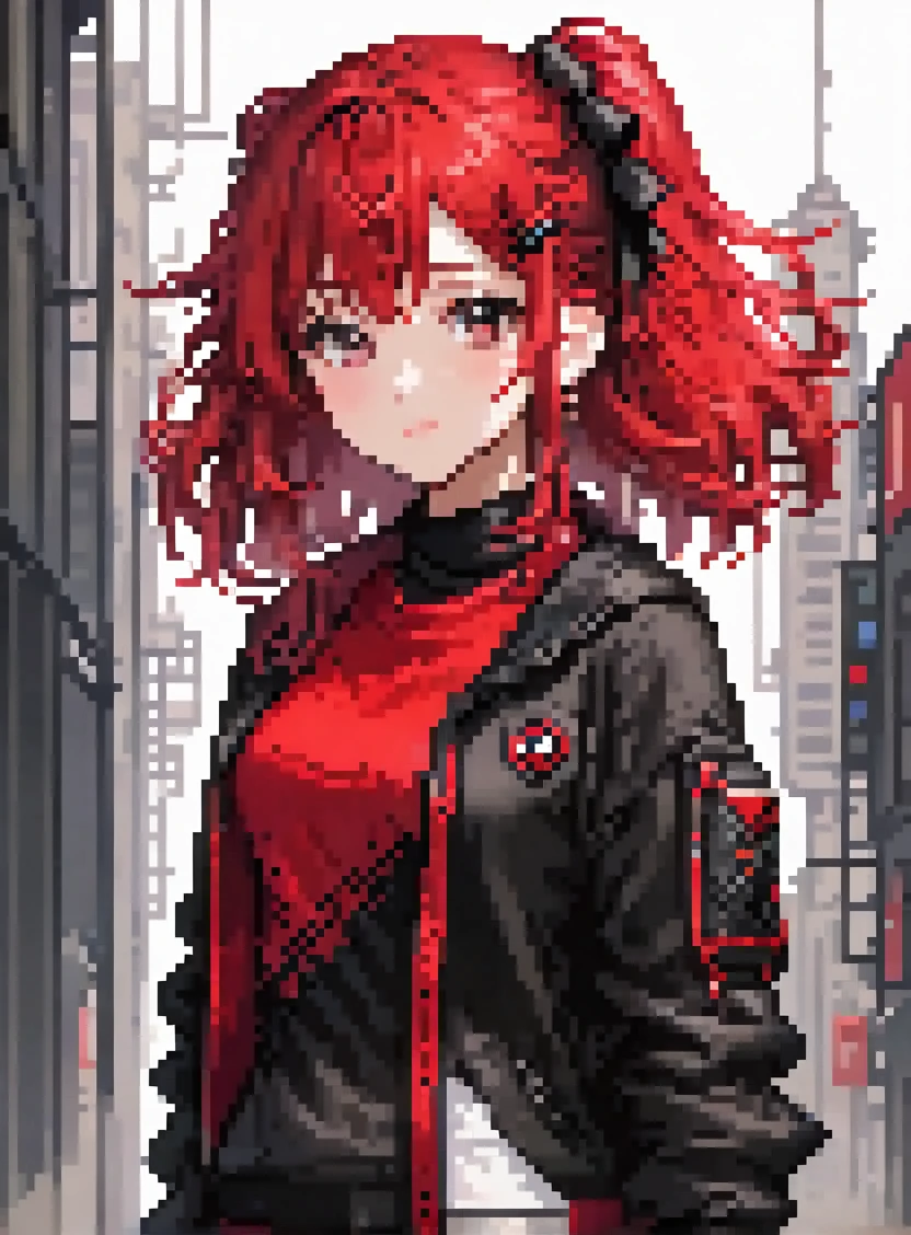 Full Body Girl, with red and black clothes