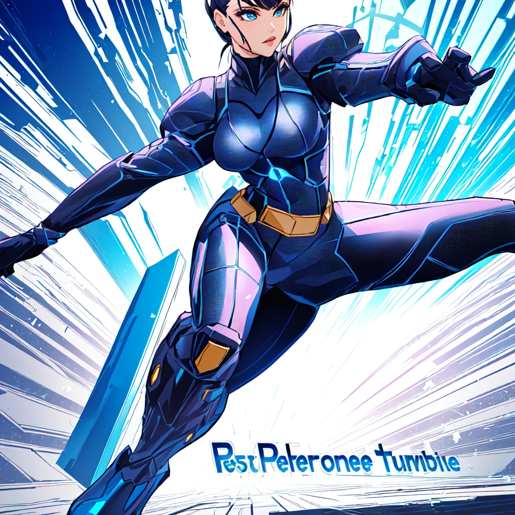girl, super hero, dynamic perspective pose, powerful pose, super hero pose, positing on rock super hero pose, perfect dynamic pose, dynamic action pose, strong pose, 3 / 4 pose
