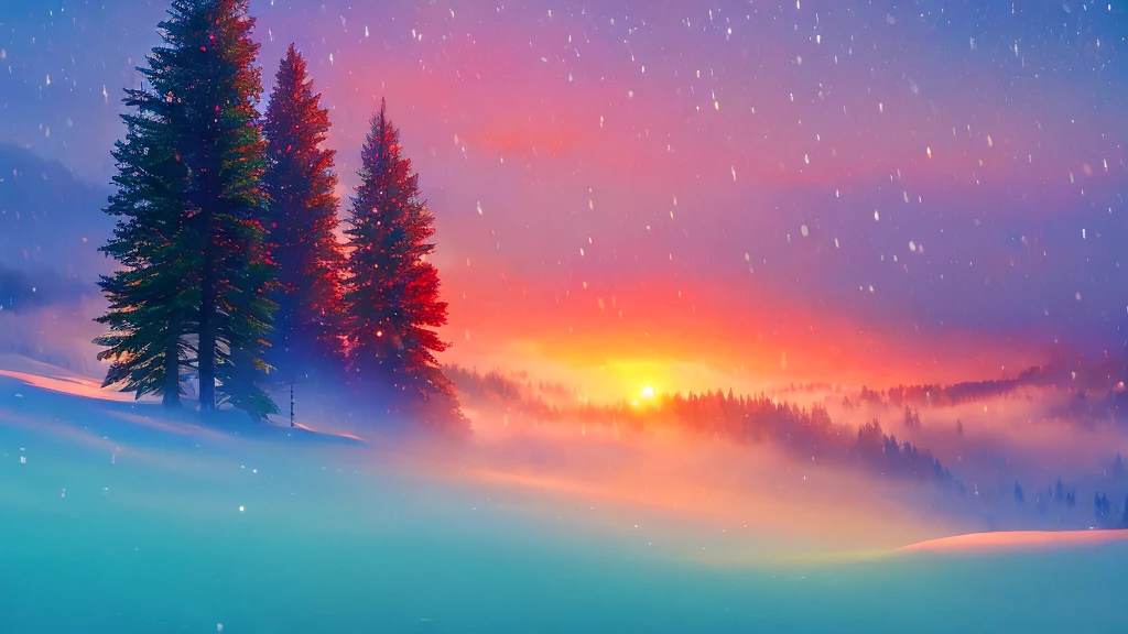 fog like snow of blue, green and red, for a wallpaper
