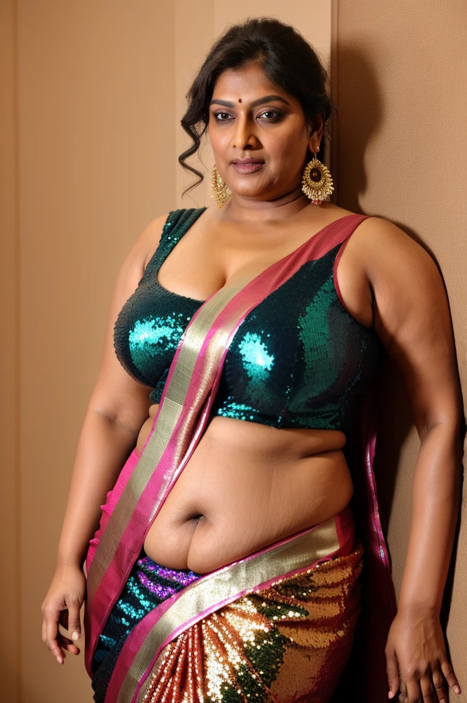 Sexy fat plus size indian bhabhi, 60 years old Woman, big Indian mommy, horny mommy, hot Amma, big Indian aunty bhabhi, wide body , heavy figure, sleeveless blouse, desi hot aunty, looks like Kriti Sanon, wearing sleeveless saree blouse, sexy sequin saree, bold saree fashion, bong saree fashion, bold hot photoshoot, sexy sequin saree, she has fleshy arms and fat wide belly, sexy armpits, showing her attractive fleshy figure, high quality skin, skin pores, skin texture, deep juicy navel, sexy navel folds, fleshy figure, jiggly belly, hyper realistic skin, RAW Foto, thick juicy figure, 