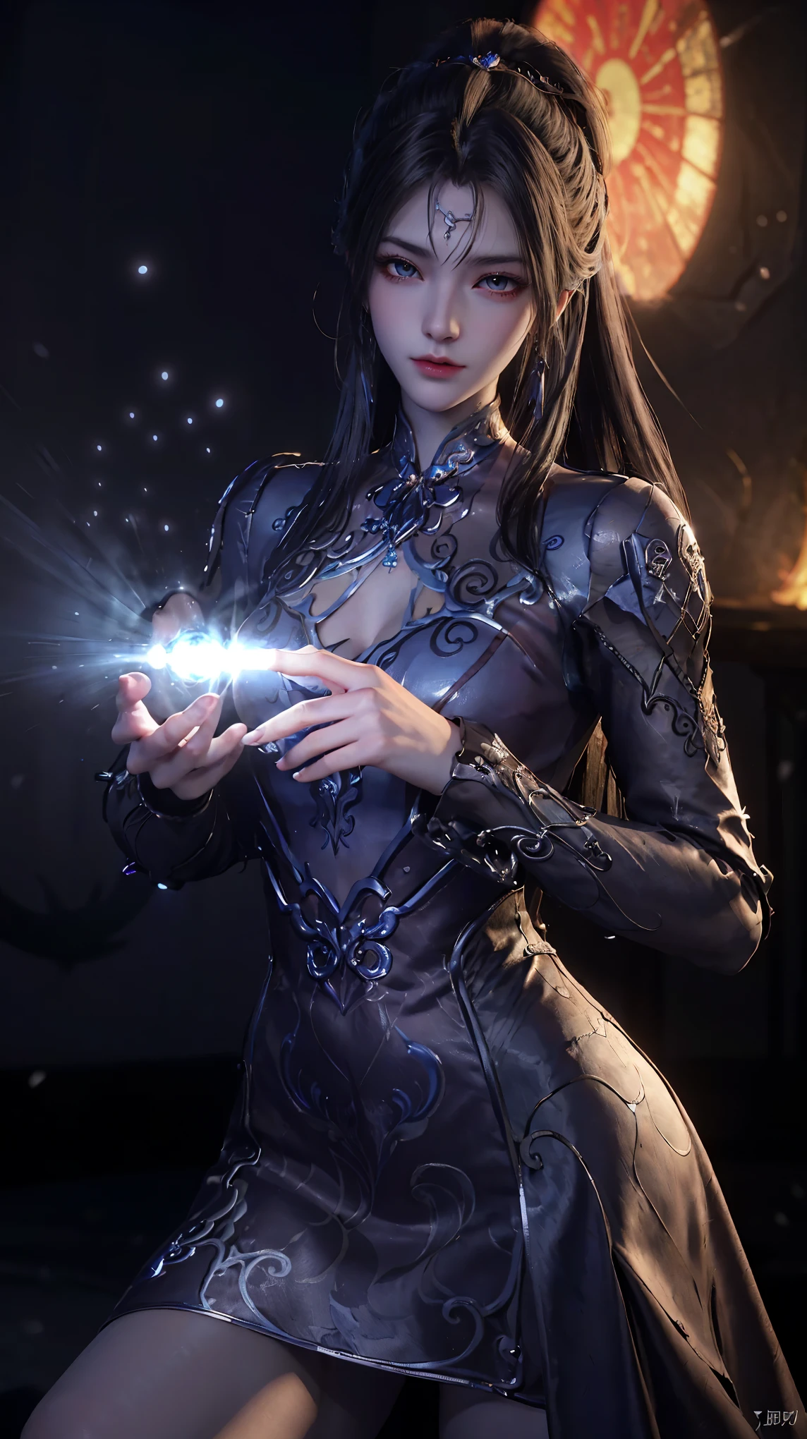 Light线追踪,{best quality},{ {masterpiece}},Extremely detailed 8k wallpaper,{Extremely refined},rich and colorful,Intricate details,realism,Cool and fair skin,(Apply blush carefully),1080P,sun,Soft,Sense of Brokenness,肌肤Light滑如丝,3d,masterpiece,best quality,插图Very detailed,beautiful eyes,Very detailed的 8k cg 壁纸,Extremely refined女孩,8k wallpaper,best quality,noon,pure beauty,White Chinese style telephoto lens,image(Front focus), (in the darkness:1.6), 大卫·霍克尼和阿尔方斯·穆夏的超realism女性肖像, Fantasy Art, Photo-real, Art Station, poster, , Very detailed的脸, 4K, The award-winning, ((masterpiece, best quality)), Delicate face, Whole body love, Rich in details, Multiple poses and expressions, Very detailed, depth, Many parts,Light粒子, Soft lighting, Volumetric Lighting, Intricate details, Attention to detail, 1 girl, solitary, Blonde Hair, Long hair, High Ponytail, Red Eyes, Long eyelashes, Thick eyelashes, Looking at the audience, Red Dress, Gorgeous dress, Puff sleeves, Juliet Sleeves, (Long sleeve:1.2), Red tie, ,(masterpiece, best quality, Extremely detailed, Best shadow), (Detailed background,Dark Fantasy), (美丽Delicate face), High contrast, (Optimal Lighting, Extremely refined), ((Light)), rich and colorful, Extremely detailed, 戏剧性的Light, Intricate details, (1 girl, solitary,White hair, Pointed face,Purple Eyes, Hair between the eyes,Dynamic Angle), Depth of Field,Black Light particles,(shattered glass),Magic Circle,