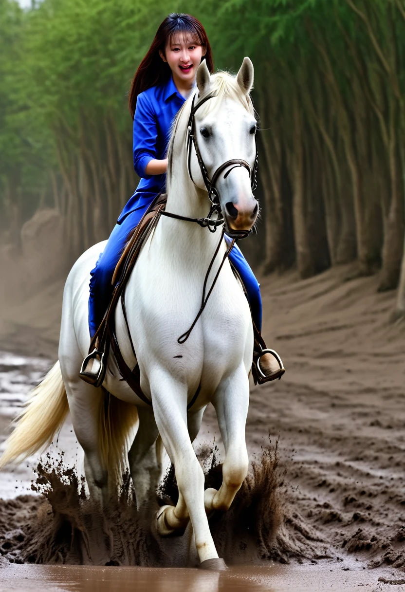 Horse standing up,On a muddy slope,Neighing Horse,(((masterpiece))),(((Highest quality))),((Tabletop:1.4, Highest quality)), (Genuineな写真:1.4), Blue Haori,get caught in a net,Severe,Covered with thorns,
((1 muddy beauty knight)),Rodeo,Desperate,don't make eye contact,Round face,Surprised face,panic,tragedy,
(超High resolution:1.2), wonderful, Very detailed CG Unity 8k wallpaper, Very detailed, High resolution,draft horse ridden by japanese かわいい girl is in heart,tight,Muddy place,beauty,The horse neighs,鎧を着たtragedyの女騎士,sink,In the mud,
Cold Light, Beautiful detailed girl, Droopy eyes,Very detailedな目と顔, Beautiful and exquisite nose, Beautiful and exquisite, The prancing horse on which the girl was riding、Horse and girl stuck in deep muddy pit。:10.0 , Horse falls ,He looks distressed ,Surprised face:2.0,Genuine,Anatomically correct
