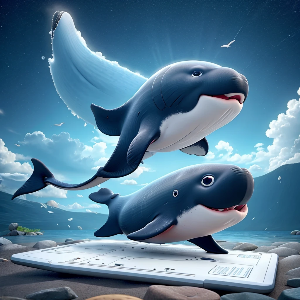 A whale cried over his damaged tablet 