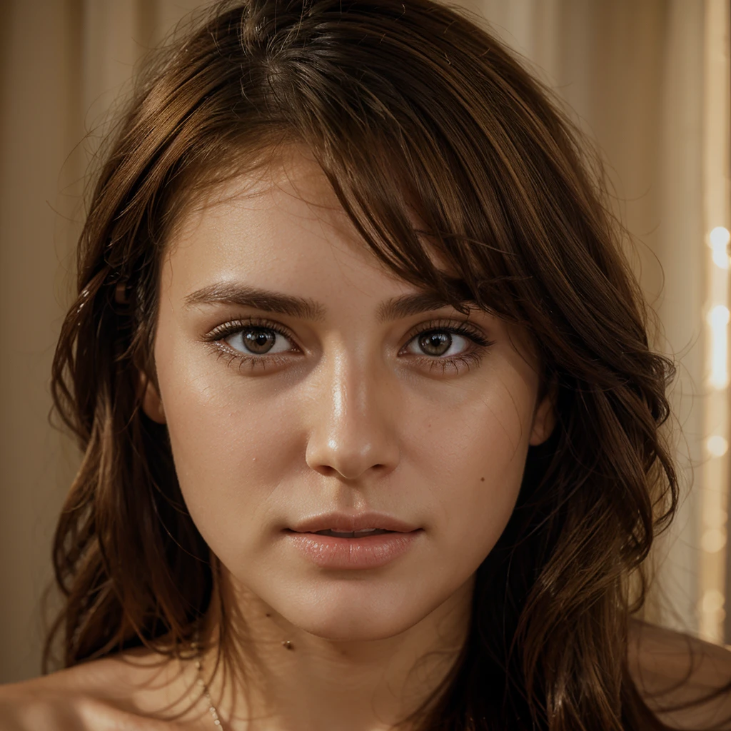 ultra realistic portrait of a woman, no makeup, brown eyes, European, blond hair