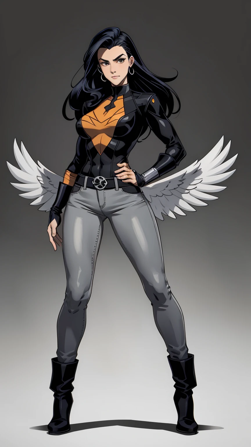 (((full body photo))) (high resolution, best quality: 1.2),
facial focus, monochrome, Digital Art, gray jeans Phoenix from X-Men, line art. Ink contours