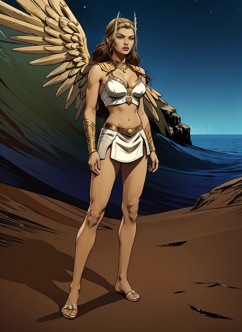 ((Full body photo, standing, feet on the ground)) Alison Tyler as a Valkyrie of Asgard, blue eyes, long brown hair, perfect body, Lady Knight,  She-ra, TM Samurai, intricate face details, poster style, icons, vibrant colors, vector style, digital art, 4K, intricate details, mesmerizing, professionally made, beautiful vector illustration, 12K resolution, 3D, all characters in detailed full body, highly detailed, vibrant, ultra high quality, Hyperrealism, Photorealism, octane render]


