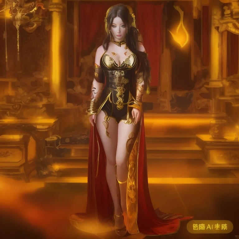 几个性感美艳的Demon Cult妖女堕落的形象。Wearing sexy ultra-low-cut Hanfu。Full body image with black as the main color。Make the characters more fleshed out。Want sexy Hanfu full body portrait of Chinese ancient costume fairy elements real photography style,Emphasis on real-life photography style。Based on real actors。The scene can be a palace,Demon Cult,battlefield。Restaurant。Costume matching。To look voluptuous, sexy, mysterious and decadent。To let people know at a glance that these people are bad women and villains。It is degenerate,只知享受醉生梦死的Demon Cult妖女。Makeup should be charming。Snake tattoos or skull tattoos can be added to the exposed skin appropriately.。The background can be designed with some flashy, extravagant and decadent atmosphere。The generated work requires the whole body to be perfectly reflected from hair to toes。Note that there should be at least two characters in the group portrait。