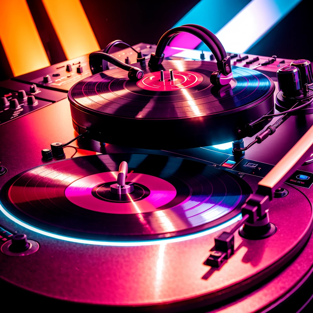 ((Best Quality)), ((Masterpiece)), (detailed) MAKE AN IMAGE OF ANDRÉS MANUEL LOPEZ OBRADOR DISGUISED AS A DJ WITH BIG HEADPHONES AND PLAYING A TURNTABLE ON A 3D PARTY BACKGROUND