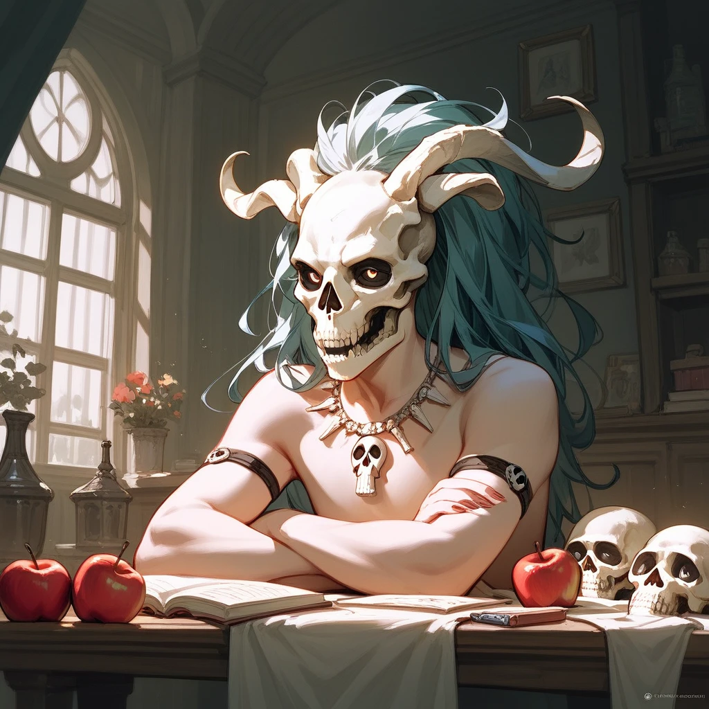   (score_9,score_8_up,score_7_up,score_6_up,score_5_up,score_4_up) inside a apple is a skull in neoclassical art style




