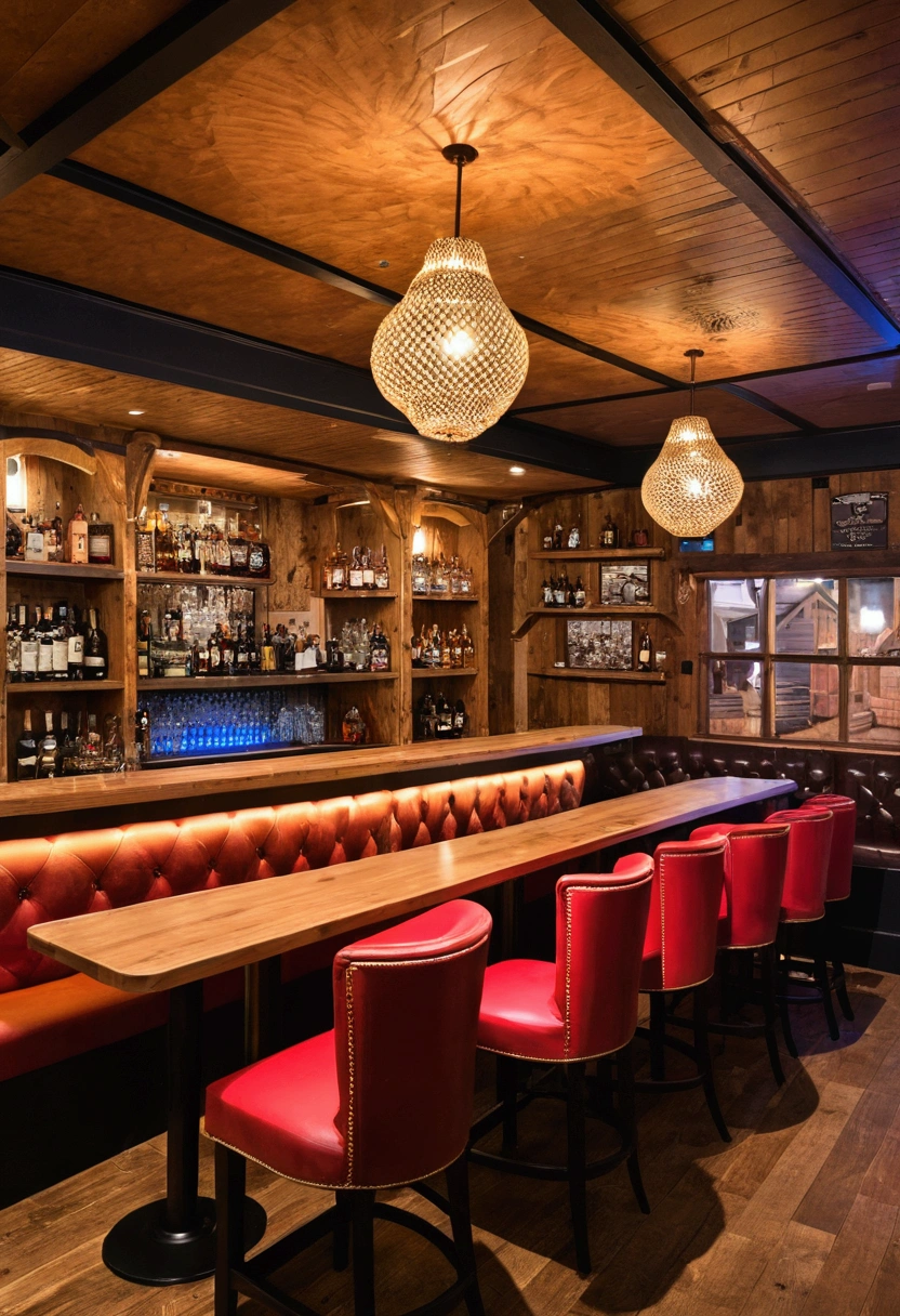 cabin, sofas, bistro, Themed bar, DJ Stage