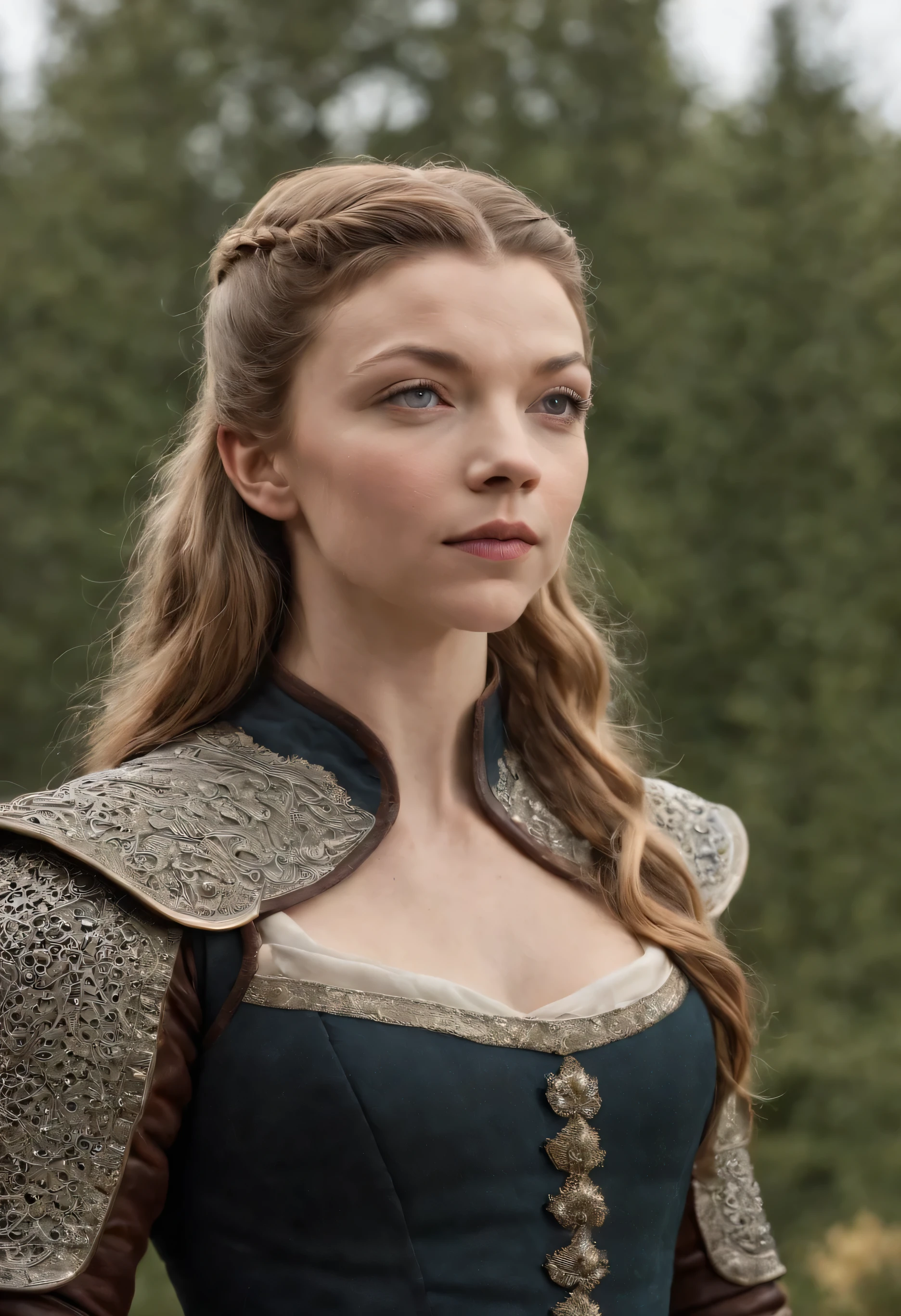 Natalie Dormer, sexy, Chevaliers royaux,Une magnifique armure lourde enveloppe tout le corps,Point the knight's sword to the sky,sportrait,Clivage en gros plan,Solennel,poitrine plate,arrogant,haughty,cinematic, Hdr, primitif, complexe, High quality, Nuances magnifiques, Intricate details, super-fin,OC rendu