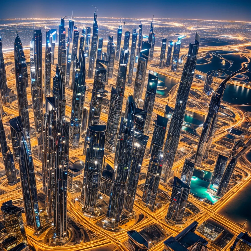 Mon point de vue si jetais a dubai dans un gratte ciel de nuit