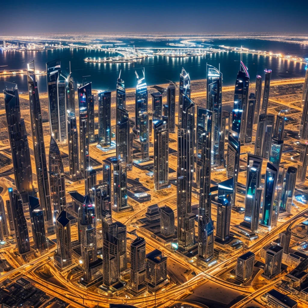 Mon point de vue si jetais a dubai dans un gratte ciel de nuit