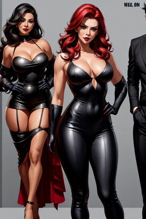 a drawing of a woman in a black suit and gloves, black Widow, inspired by Earle Bergey, comic book character, comic character, inspired by Bill Ward, wearing a black jumpsuit, comic character design, anya from the spy family x, por Hugh Hughes, vixen, comic pinup style, 90s comic book character design, inspired by Bruce Timm, Jessica Coelho