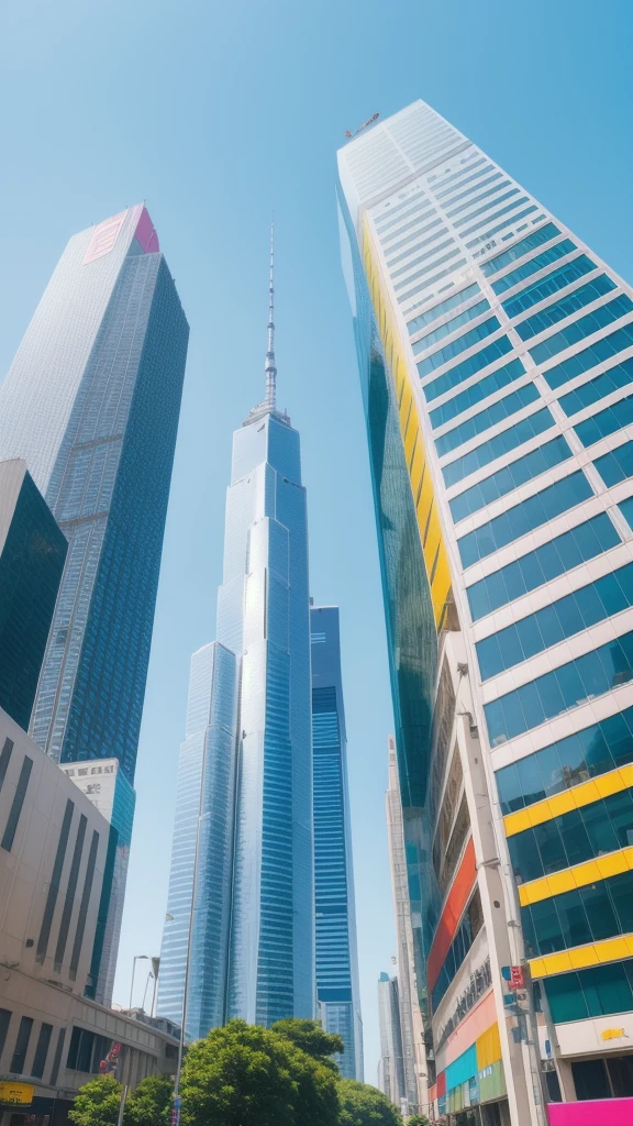 Colorful、Skyscraper-like buildings