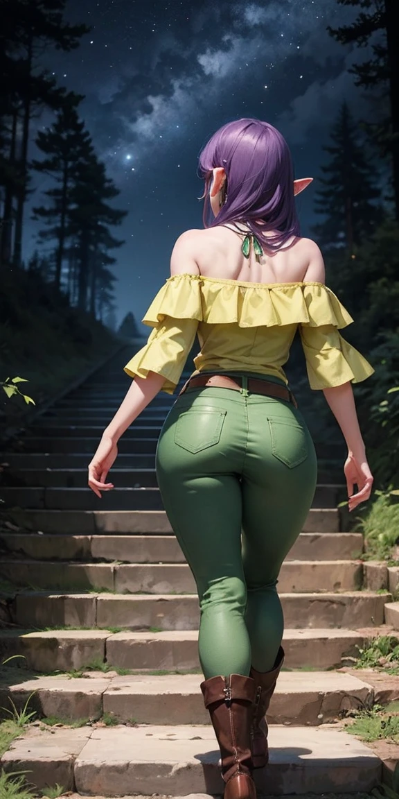 light green hair, short hair, view from below, (red Eyes:1.4), (medium breasts:1.2), (erectile nipples:1.1), (grab the ass:1.5), bandages, no panties, BREAK outdoors, rainforest, light particles, BREAK looking at viewer, BREAK (masutepiece:1.4), Best Quality, High resolution, Unity 8k壁纸, (Illustration:0.8), (Beautiful detailed eyes:1.6), extra detailed face, Perfect Lighting, extremely details CG, (Perfect hands, Perfect Anatomy),