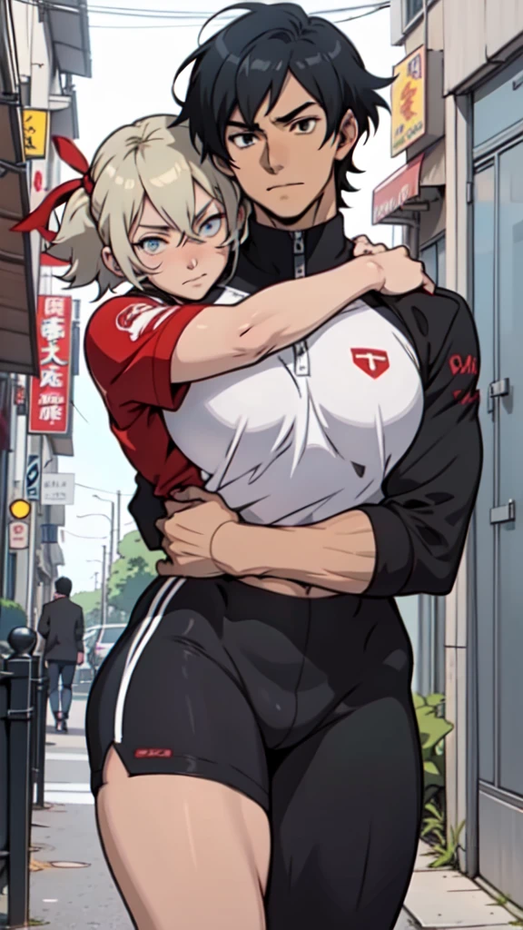 Anime image of a man carrying a woman in his arms, (SFW) safe for work, arm around her neck, touching her clothes, 2b, 2b, realisitic!!, anime cel shading, Pose casual, sasoura, gapmoe yandere, hugging your knees, Oppai, in anime style, in anime style, umamusume, couple pose, anime moe art style, (anime girl girl), garota sexly, garota sensuous, detailedeyes, very beautiful, Anime semi-realism, garota com transparent outfit, transparent outfit, sensuous, sexly
