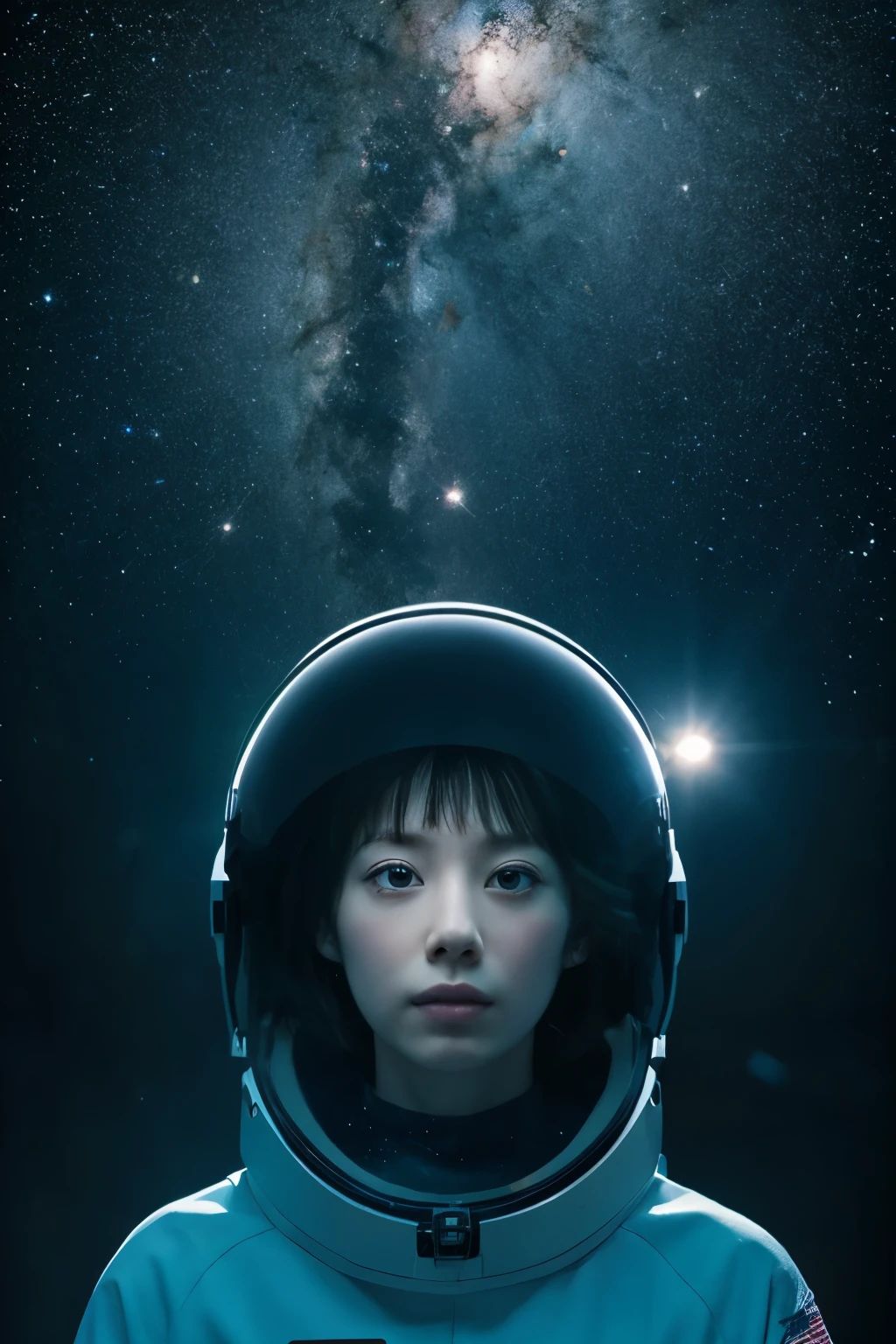 (best quality, masterpiece),Detailed,1girl,astronaut,complex portrait of a sci-fi Borg floating in outer space,nebula,galaxy,Looking forward,(cybernetic limb:0.7),