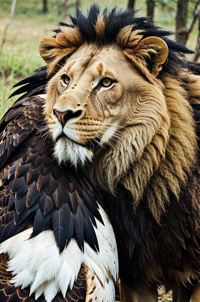 Lion , eagle together