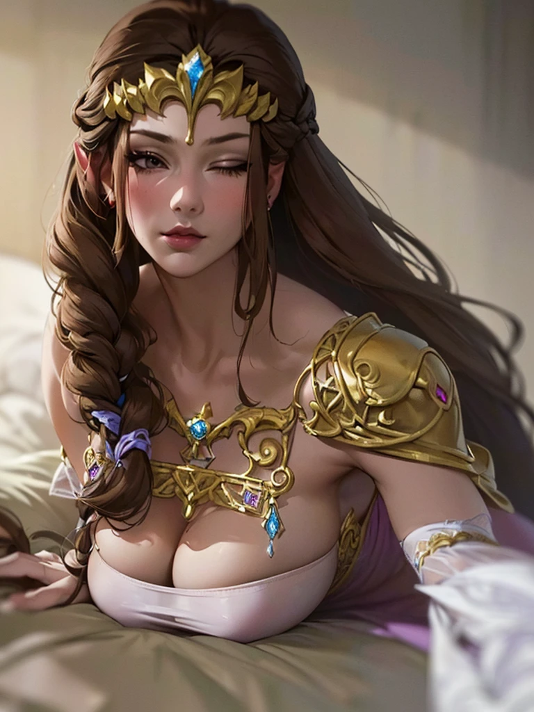(((Browsing Caution))),(((上からのwhole body写真))),(Close ~ eyes),((((Portrait of a woman alone)))))),((whole body),((alone)),((Exposed shoulders)),Anime art style,masterpiece,(Highest quality), (Super detailed),(Very delicate and beautiful),(alone),(detailedな顔と目),Long eyelashes、(A truly gorgeous jeweled ruffled rococo ball gown dress),(((Mature busty woman,Queen))),((1 Queen in a beautiful embroidery and jeweled absolutely gorgeous rococo ballgown dress with voluminous full length hoop skirt)),((Wavy super long hair)),,Cleavage,(Sleep in bed),lengthーgloves,((((Side Angle)))),((((Adult Expressions)))),((((Beautiful Face)))),((((dress)))),(()),(((Long Hair)))),((((Disheveled Hair)))),((Cleavage)),((((Dark brown hair)))),Princess Zelda,((chest is slightly exposed)), ((Highest quality)),,(Very detailed) ,((Purple Blouse)),((Hair spreading in the wind)),Brown Hair,(()),, ((Highest quality)), (Very detailed),((detailed)),(((pray))),Nintendo, The Legend of Zelda),,((alone)), ((Highest quality)), (Very detailed), ,