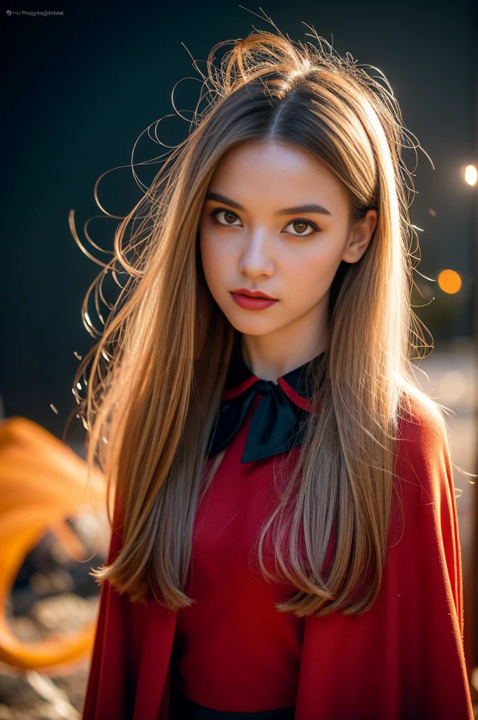 RAW Photos, Full Sharp, (Full HD Epic Wallpaper) 8K Ultra HD, Digital SLR, Soft lighting, high quality, Film Grain, Fujifilm XT3, Hello, (1 person, daughter:1.2),night,Focus on the upper thighs, Broken glass effect, Bright yellow flame, Mysterious Spark, Fragile, Red eyes, (Long white hair),Wind,Flapping head, Shaved head, Style - Gravity Magic, Looking down, alone, , Detailed Background, Detailed face, Pale complexion,((Gorgeous Lolita outfit)), Black Cape, Cape, Food, malevolent expression, The scarlet symbol spins in the air,(Floating fire particles, Particle Effects), Skylight color scheme, ( Giant Red Explosion Flame), In the background, Enveloped in a deep red mist, sunset, Symmetrical Configuration, Spectacular atmosphere,(Smokey),
