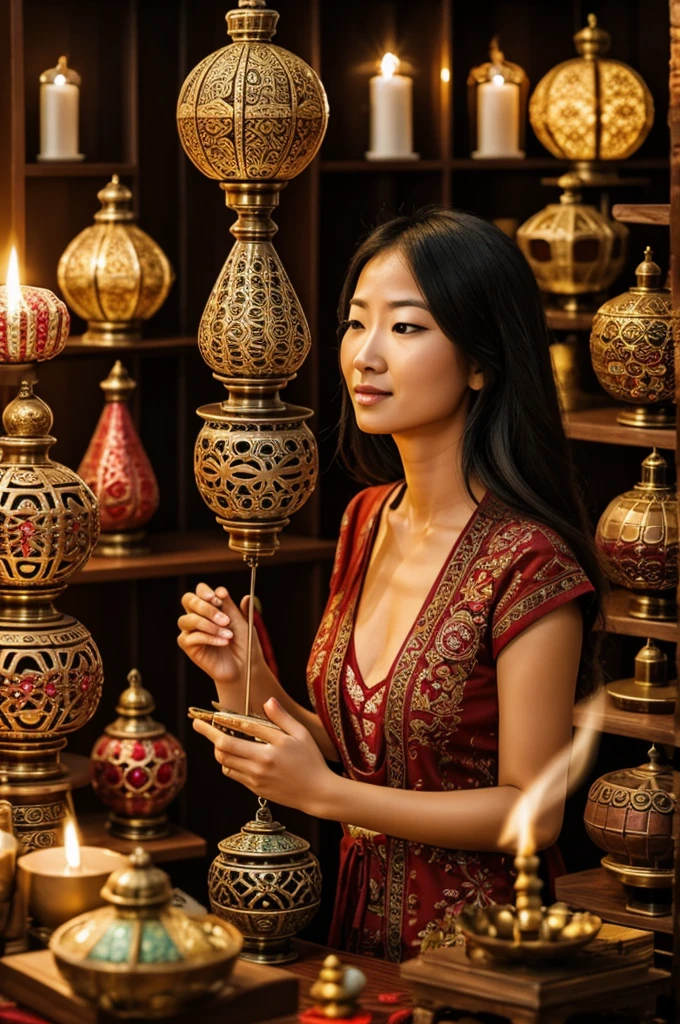 Woman who really likes to buy thousands of incense burners