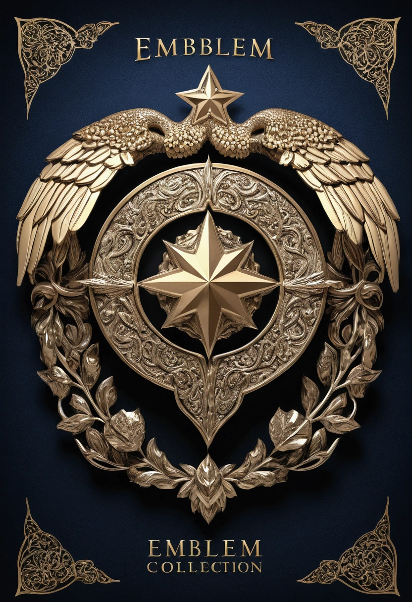 Draft of the cover of the emblem collection, current, high quality