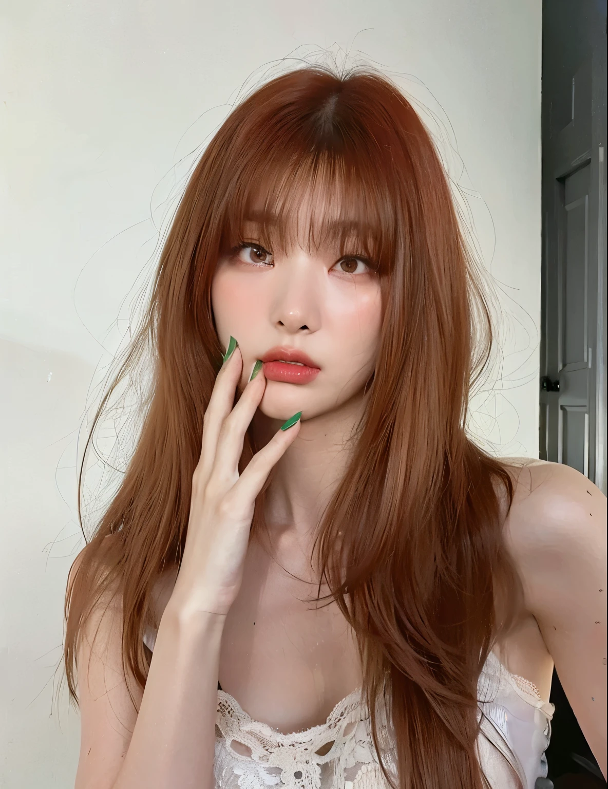 Araffe Asian woman with long hair posing for a photo, Ulzzang, Lalisa Manobal, Jinyoung Canela, Jaeyeon Nam, Ela tem cabelo preto com franja, Lalisa Manoban do Blackpink, Mulher sul-coreana bonita, jennie blackpink, Heonhwa Choe, Lee Ji-eun, Lee Ji - Eun, com franja
