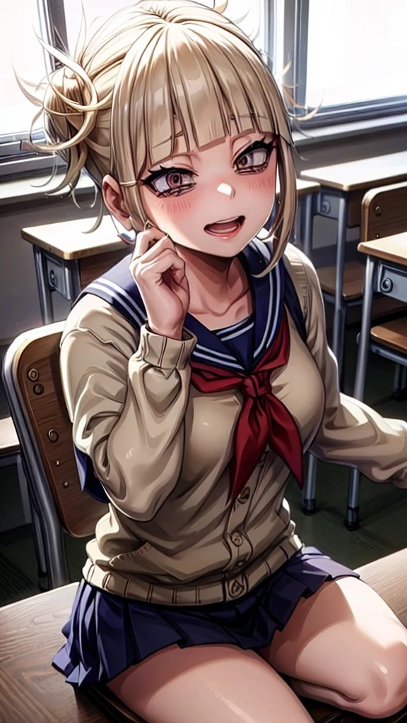 Himiko Toga、School classroom、evening、Realistic、gloss、