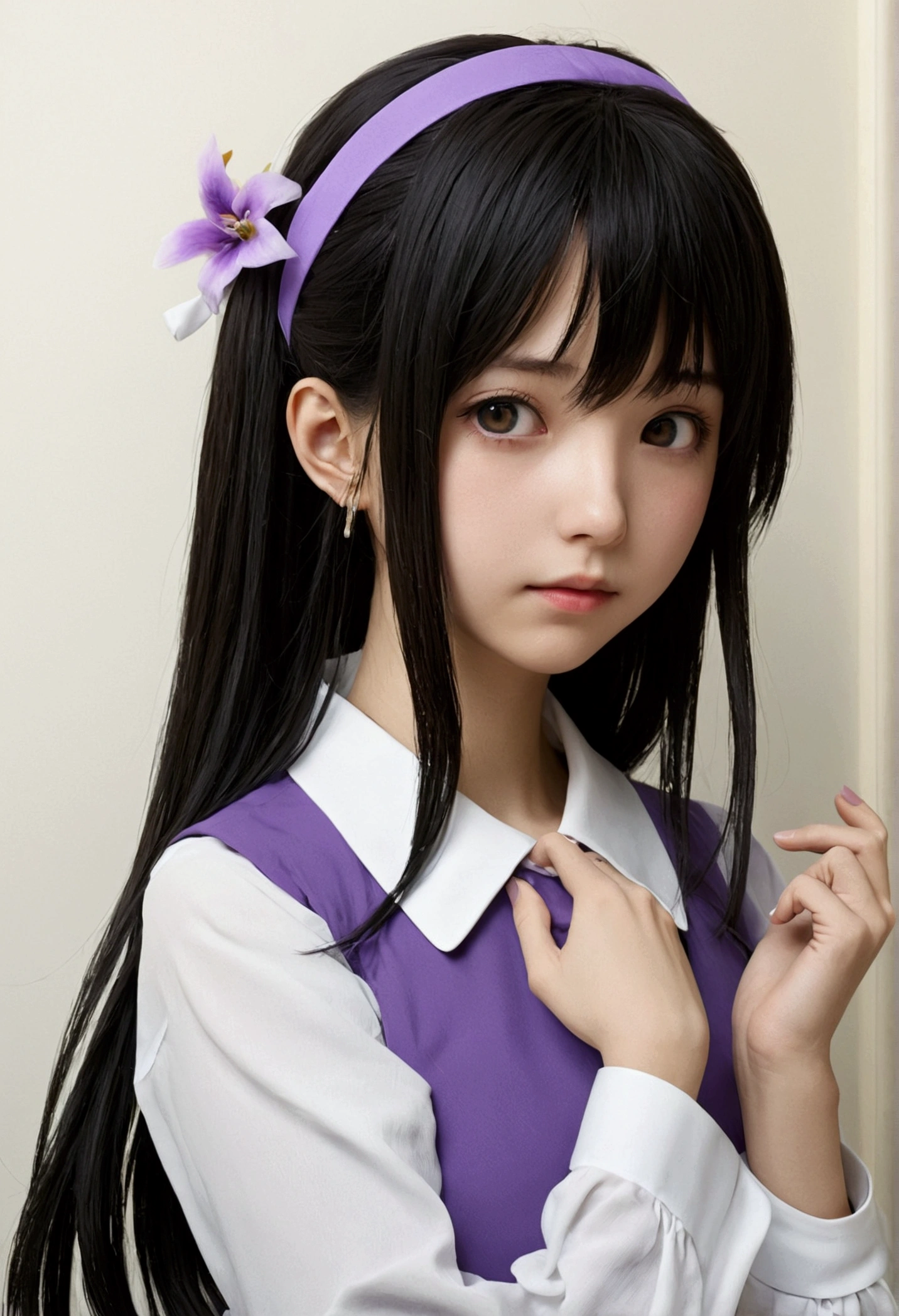 ((masterpiece,best quality)),1girl,expressionless,gokou_ruri,gokou_ruri_normal,upper body, close range
