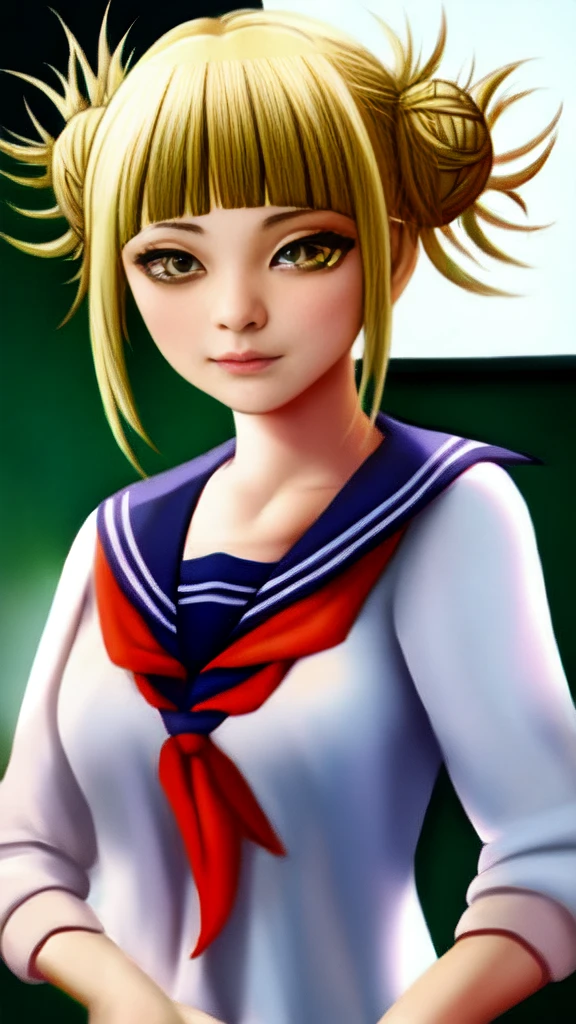 Himiko Toga、School classroom、evening、Realistic、gloss、