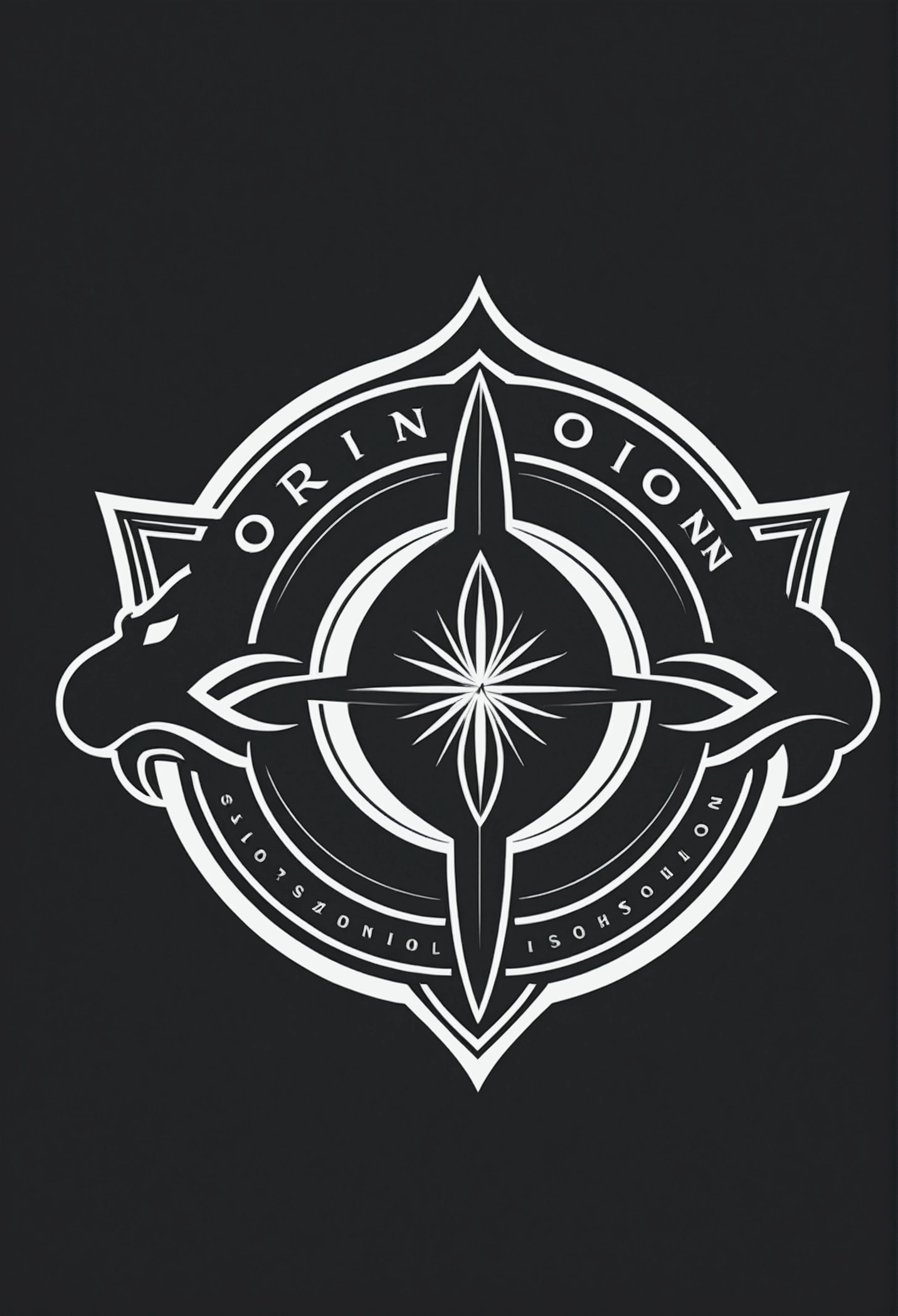 Black and white Orion logo for a minimalist sports school 