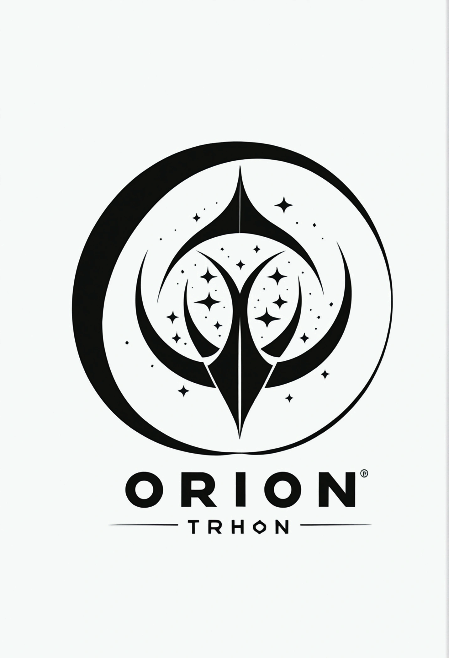 Black and white Orion logo for a minimalist triathlon school