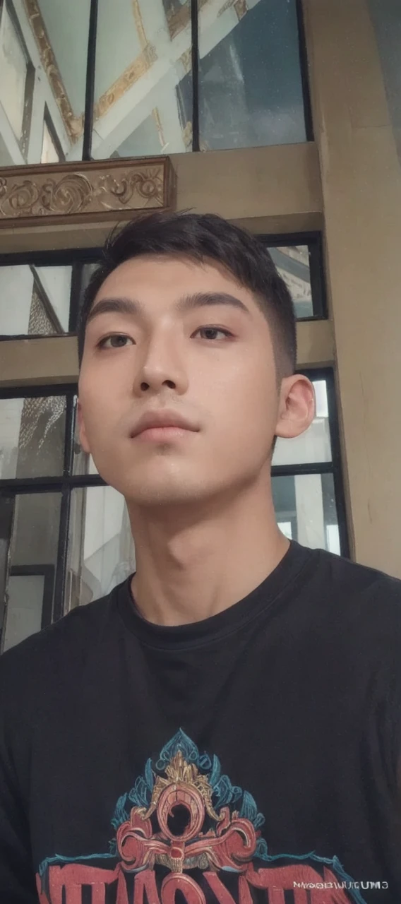 ((masterpiece)),((bestquality)),8k,high detailed,ultra-detailed, depth of field, wide angle,1boy, male focus, solo, handsome face, Neutral Expression, Stylish Pose, volumetric lighting,stare,real skin texture,Midium shot,