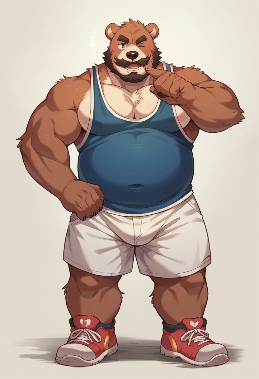 A fat chubby bear wrestler