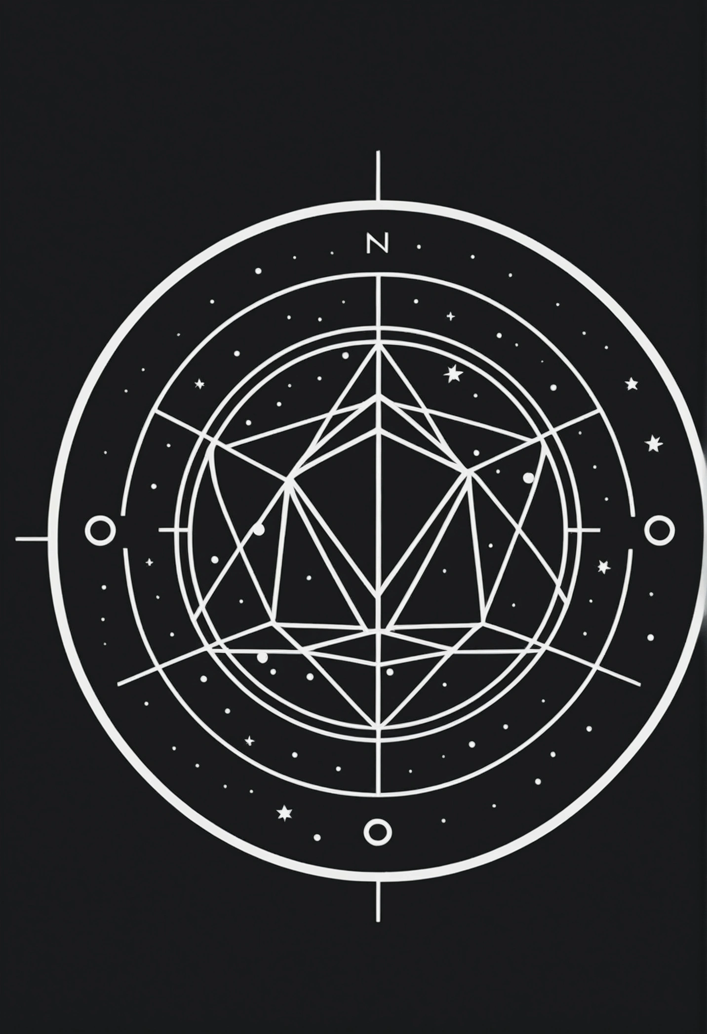 Black and white Orion constellation logo for a minimalist sports school