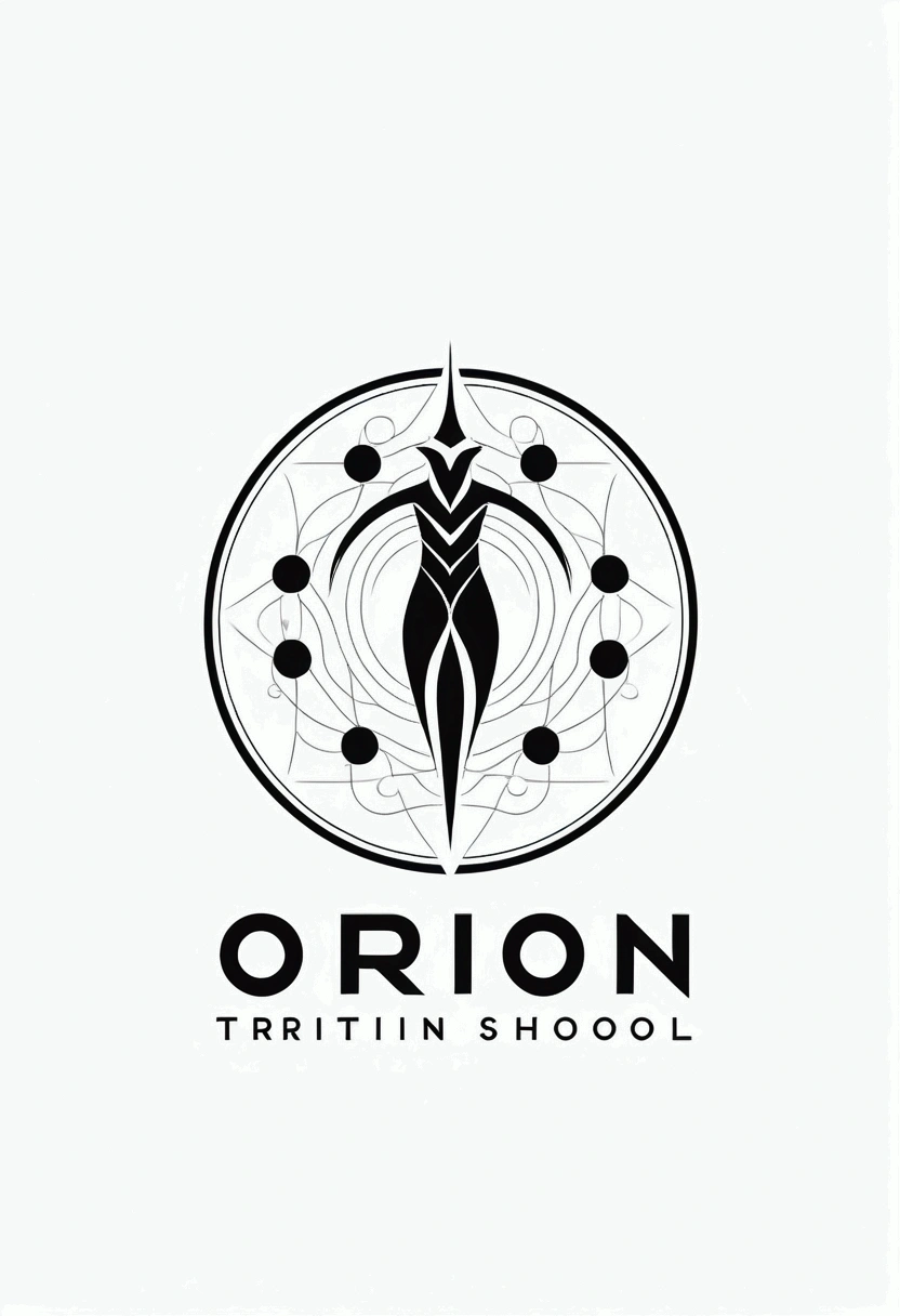 Black and white Orion logo for a minimalist triathlon school 