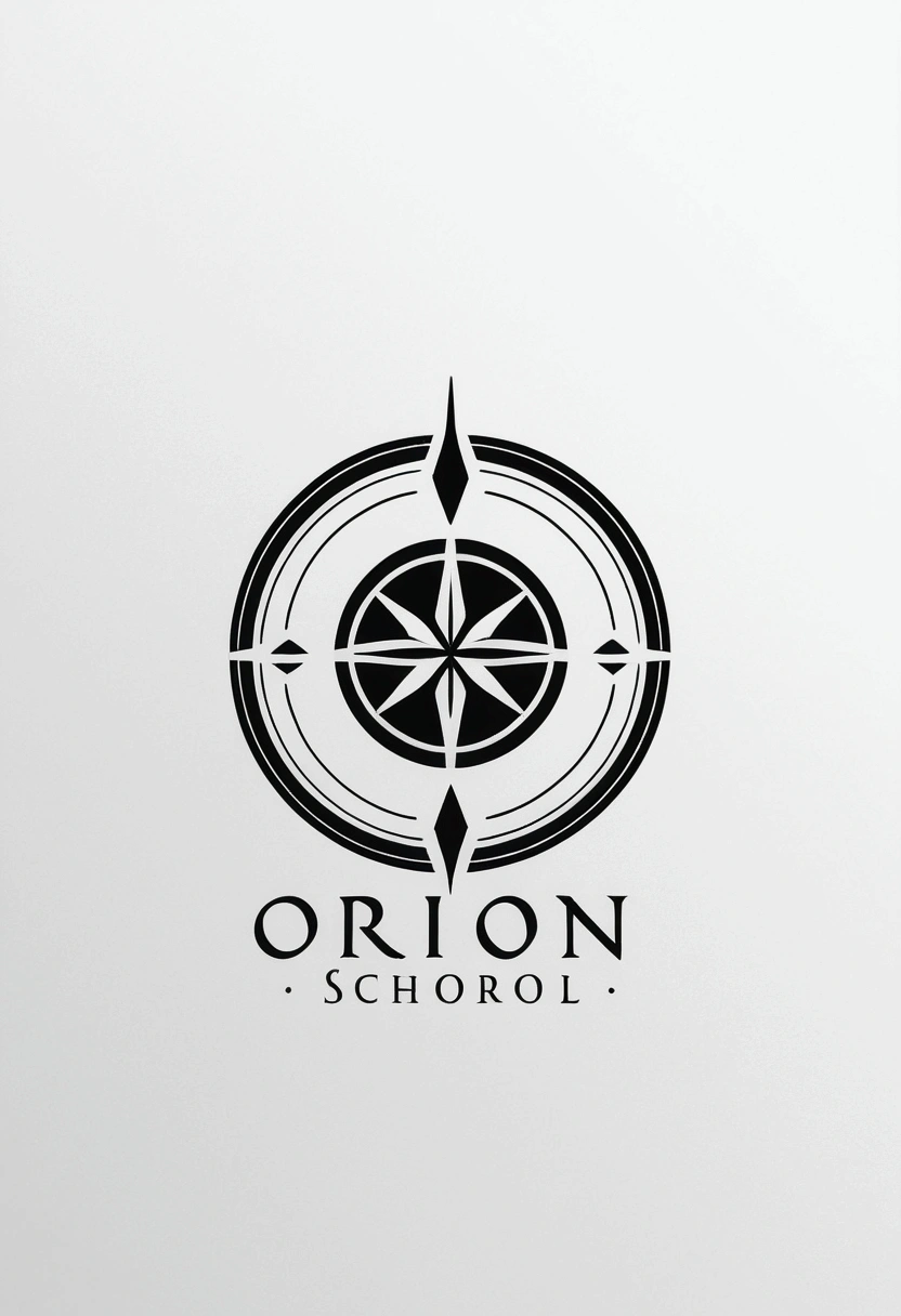 Black and white Orion logo for a minimalist sports school