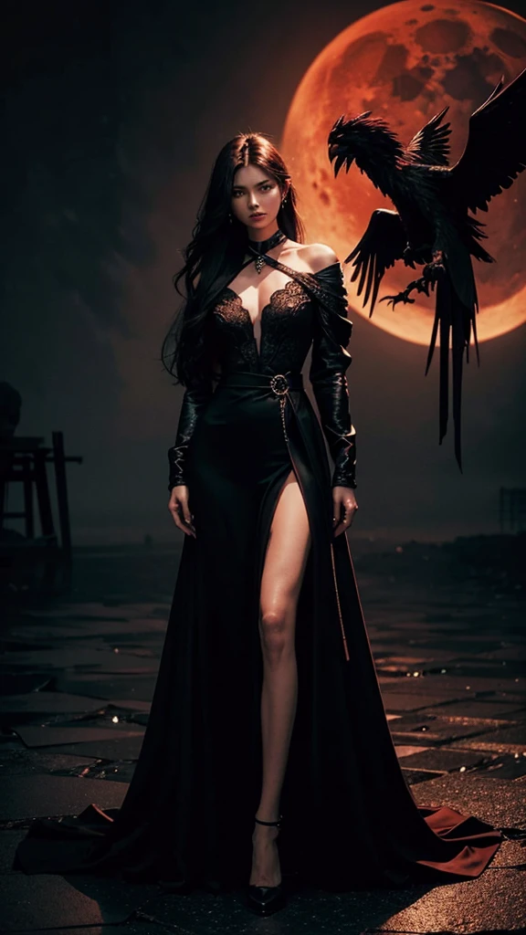Develop a novel that evokes a sense of power, mystery, and the dark journey of revenge.
The Central Figure should be a strong, determined young woman standing in the foreground. She should have an intense, resolute expression, .
The woman is dressed in a sleek, black, elegant Mafia boss outfit
The background a shadowy, a big and opulent mansion, partially covered by darkness.
There should be broken chains at her feet,
There should be a faint image of a phoenix rising in the background, symbolizing her rebirth and rise from the ashes.
Subtle blood-red elements (like a blood-red moon or accents in her clothing)
There should a color Scheme that will be dark, moody tones with contrasts of deep reds and blacks to create a sense of tension and drama.