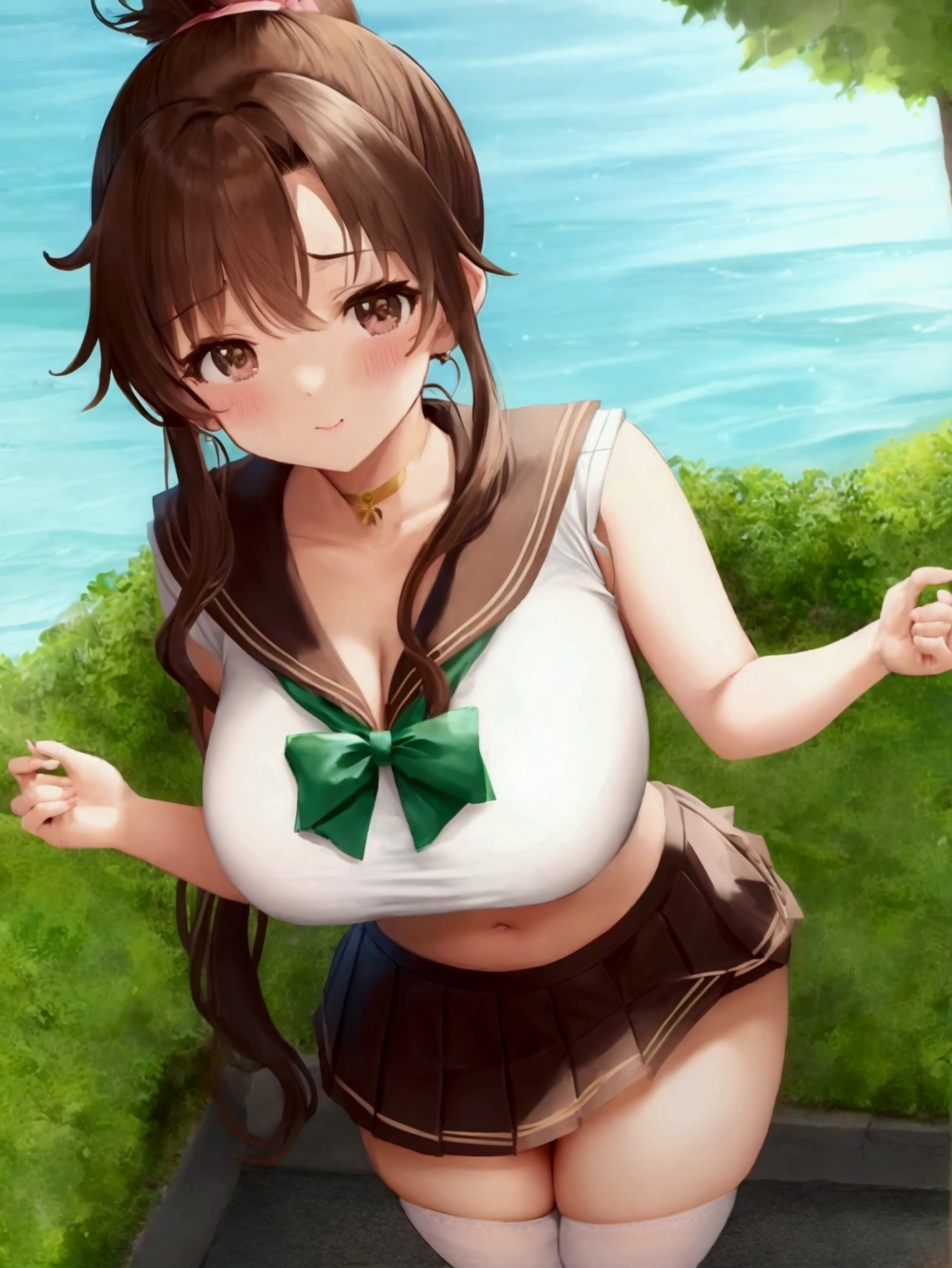 (masterpiece, Highest quality), Browsing Caution,Woman posing on the beach in a micro bikini and sailor suit,Squat with legs wide open,open vagina, (((Urinating:1.5))),((To pee)),anime girl Cosplay, Real life anime girls, Enchanting anime girl, Anime Goddess, Realistic Bikini, super real anime, beautiful alluring Anime Women, Brown Hair,anime barbie doll, anime Cosplay, Sailor Galaxy. beautiful, 3D Anime Real, Anime Women, Cosplay, Attractive anime girl