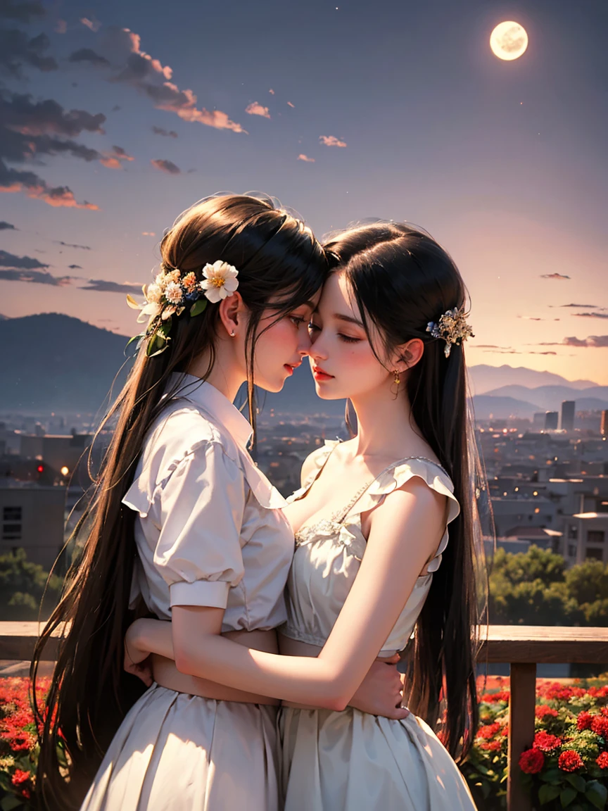 (Positive focus, Original photo),(((model shoot,2girls,duo,Hugging))),navel,Portrait close-up, (Sunset: 1.1), Surrealistic Female Portraits by David Hockney and Alphonse Mucha, Fantasy art, (Blue pupil: 1.4, shiny pupils: 1.4, Big eyes: 1.1), Photo fidelity, Dynamic lighting, Art Station, poster for, voluminetric lighting, Very detailed face, 4K, Award-winning, Shadows, understated, (official outfit: 1.4, Complex clothing), Looking at the camera, Bust Up Shot, (Realistic face)),