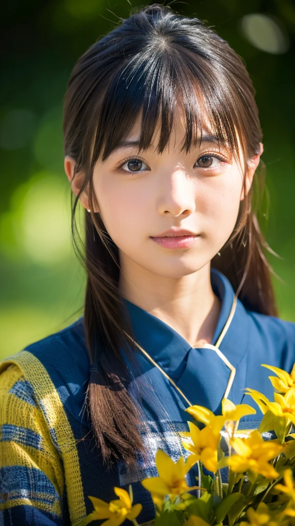 (8k, High resolution, Highest quality, Tabletop:1.2)、Japanese girl&#39;s life々Beautiful portrait、超A High resolution, Highest quality, (Big Breasts,:1.8), {Hide all breasts:1.2}, {Off-white shorts:1.5}. (Wearing a blue sleeveless turtleneck:1.5), (Put your hands on your hips:1.6), (On the street:1.2), break (Natural skin texture, Detailed skin, Hyperrealism, Ultra Sharpness), Intricate details, Depth of written boundary, Sexy Woman, Long black straight hair, Tight ass, ((masterpiece, Highest quality, High definition)), (Photorealistic:1.4), alone, Close your mouth, Smile happily, Big eyes, Clear double eyelids, Eyelashes, Long neck, Absolute area, Beautiful collarbone, Perfect Face, Thin lips, Small Face, (Staring at the audience, Eye highlights, Light brown eyes, Lip gloss side:1.5), {From head to toe, Show your whole body:1.7}, Laughter