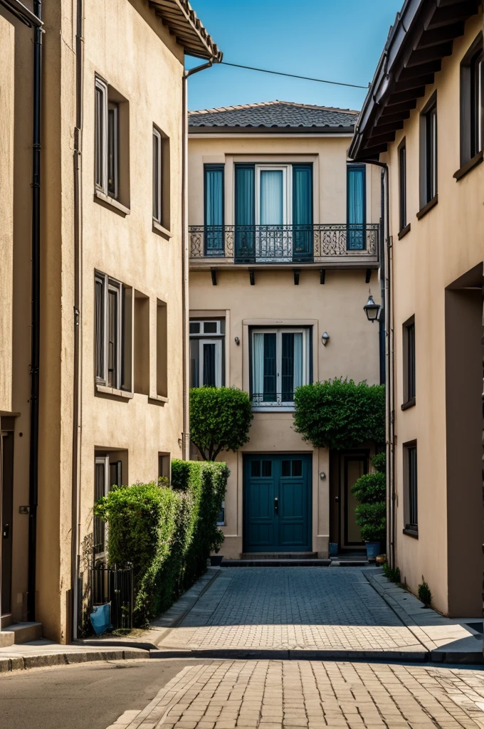 Photo of a wall of a house and a street
