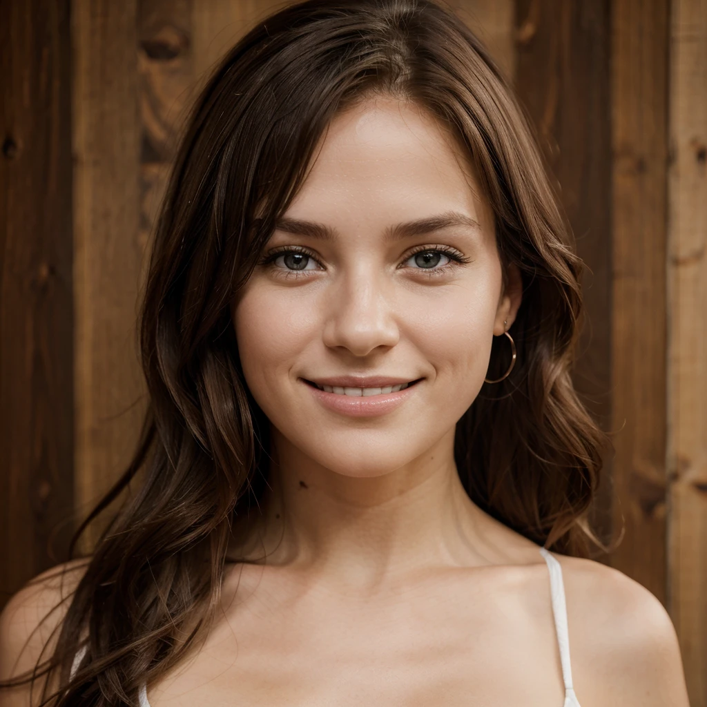 
1 fille, light smile, American plan, fond simple, , Best Quality, High resolution, HD Model, very detailed, Longhaire, Regardant le spectateur, ligthskin americaine 