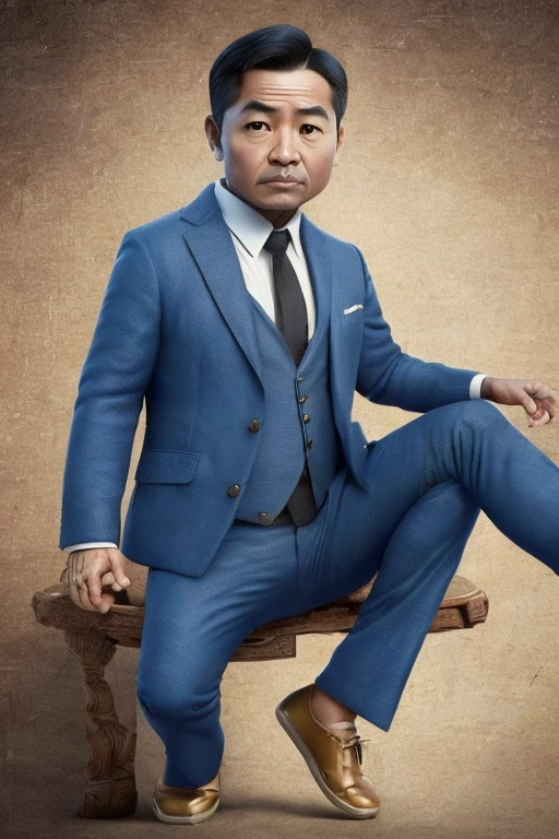 ((Ultra-high resolution, Highest quality, masterpiece: 1.2) ,Whole body skeleton,Japan comedians,Portrait of Untouchable Hiroya Yamazaki, Japan 50 years old,Middle-aged Asian man,Work clothes,Asian Eyes,(Incredibly small eyes),（(Extremely narrow forehead)),((Overwhelmingly small forehead)),Extremely small eyebrows,(Thin eyebrows),(灰色のWork clothes),A face like home base,((Square face)),Very narrow eyes,((Single eyelid)),short hair,((No beard)),Big Head,Big face,Beardless face