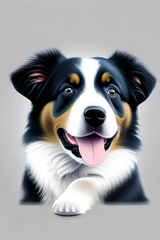 border collie, Puppy, t shirt design, rzminjornada, vectorial art, White background
