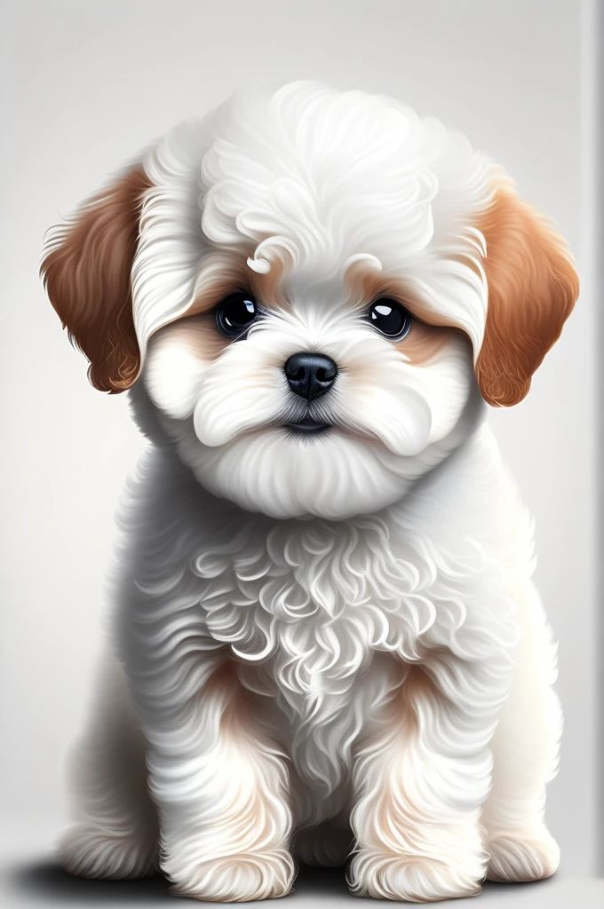 Bichon Frize, Puppy, rzminjornada, vectorial art, White background