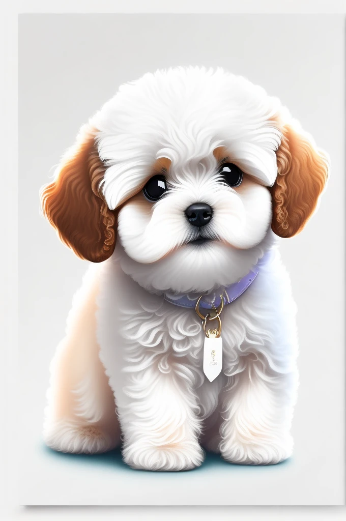 Bichon Frize, Puppy, rzminjornada, vectorial art, White background