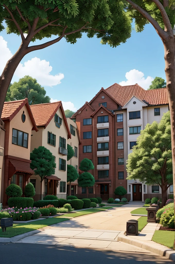 Generate the image of a peaceful neighborhood
