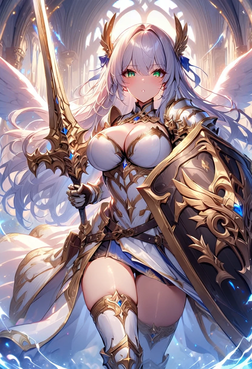Bot Txt2Img default 17:28:33
((8K))、((32K))、((highest quality))、((masterpiece))、((Super high resolution))、fine skin texture、fine cloth texture、fine metal texture、RAW photo、professional、Ultra-fine painting、((solo))、((Against the backdrop of the big Earth))、((in outer space))((Mechaエンジェルに扮した女性))、beautiful breasts、concept art、anime fantasy artwork、detailed fantasy art、Anime character with pale blue-violet hair and big white wings、(((twin tails)))、(Mecha:1.6)Sleek and menacing design、((super heavy weapon, long range support armament))、(((Large wing-like equipment)))、(((headset that looks like a big wing)))、Pure white and blue-violet armor、8K high quality detailed art、symmetrical wings、NSFW